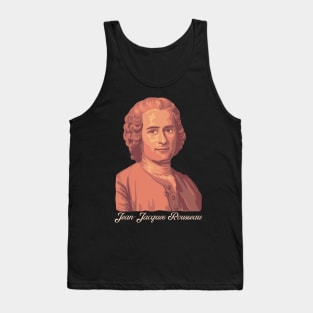 Jean-Jacques Rousseau Artsy Coral Portrait Tank Top